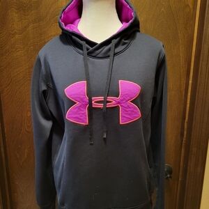 Under Armour Black Hoodie with Pink Logo